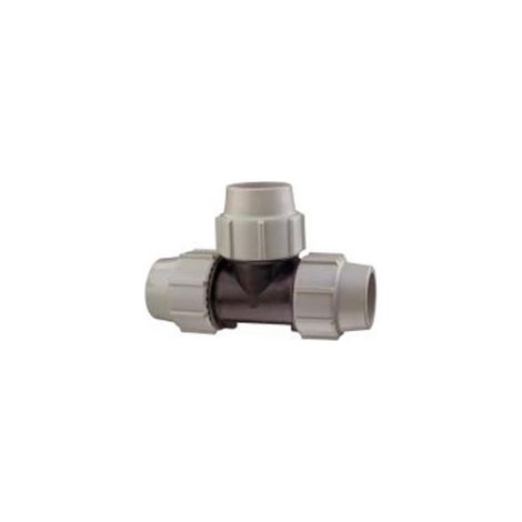 Raccord té égal - PLASSON - Série 7 - Polypropylène - Diamètre32mm - À serrage extérieur (1/2)