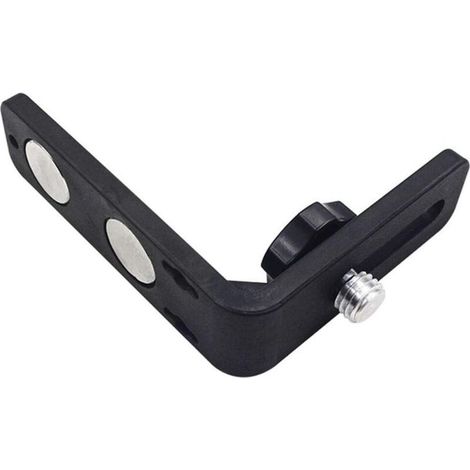 Enowelir Niveau à aimant en forme de L, support magnétique multifonction durable en forme de L, adaptateur de niveau laser de 1,6 cm pour les lasers Topcon, Spectra, Leica, Bosch, Hilti et Dewalt (1/4)