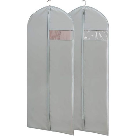 Lot de 5 housses pour vêtements de qualité supérieure Gris 60 x 120 cm Rangement à long terme pour veste manteau costume protection contre la poussière et les mites (1/5)