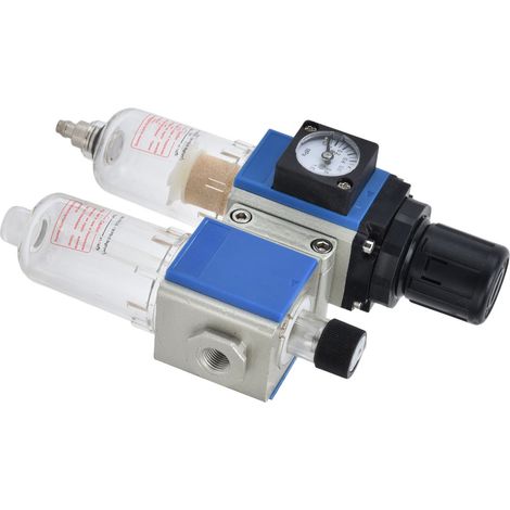 Combo filtre débit régulateur pression lubrificateur séparateur eau huile pour compresseur air GFC200-08 aluminium (1/5)