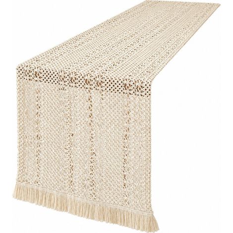 Chemin de table rétro japonais en coton et lin, rayé, Noël, 30 cm de large, 50 à 210 cm de long (la largeur dépend de la couleur) x longueur 160 (la taille comprend les pompons) - Creux - mètre (36 de (1/5)
