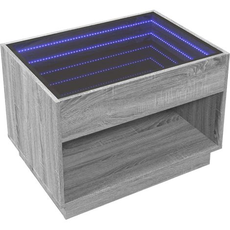 vidaXL Tavolino da Salotto con LED Infinity Grigio Sonoma 70x50x50 cm (1/5)