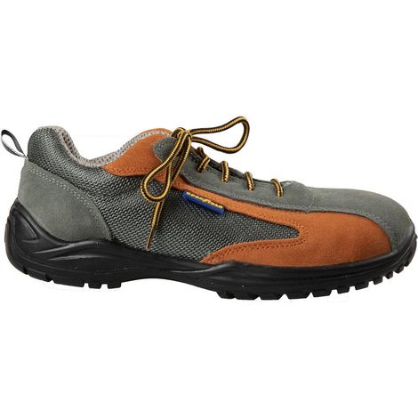 Goodyear Scarpe antinfortunistiche metal-free S1P in pelle scamosciata e tessuto grigio/mattone numero 40 (1/4)