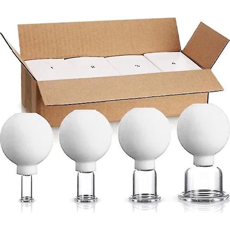 Set mit Gesichtsmassage-Saugnäpfen, Vakuum-Saugnäpfen, Glas-Massage-Saugnäpfen für den Heimgebrauch. (1/4)