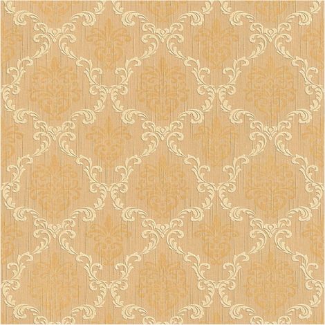 Fabric look wallpaper wall Profhome 956293 textile wallpaper textured with a fabric look matt orange beige 5.33 m2 (57 ft2) (1/5)