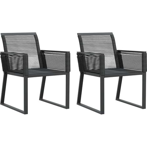 Maison Exclusive - Gartenstühle 2 Stk. Schwarz Poly Rattan