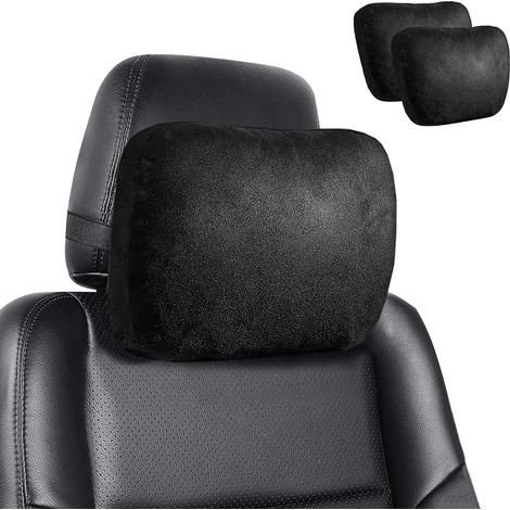 2x Auto-Kopfstützenkissen. Nackenkissen für Autositz. Nackenstütze für die Auto-Rückenlehne. Kissenführung, atmungsaktiv, bequem, verstellbar. Auto-Reisekissen. (1/5)