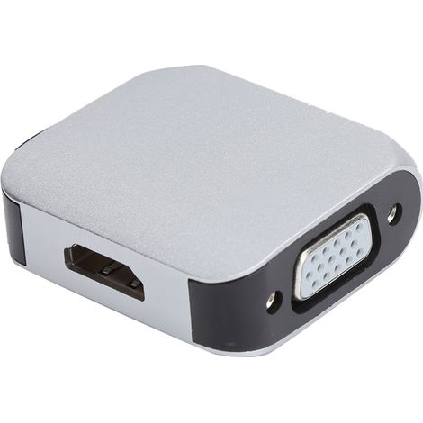 Adaptateur USB-C vers HDMI + VGA 1080p, compatible avec les hubs USB, prêt à l'emploi. (1/5)