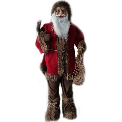 Babbo Natale Grande H 90 per Regali da addobbi natalizi decorazioni di vetrina casa negozi Nordico vestiti in tessuto (1/5)