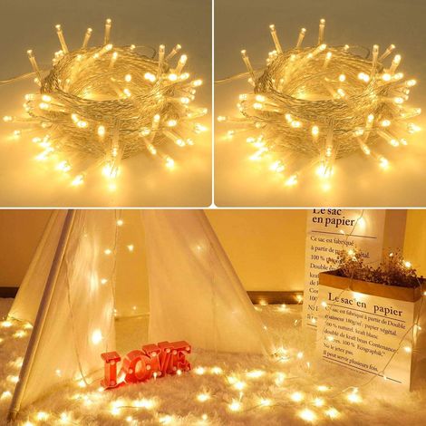 Guirlande Lumineuse Solaire - 120 LED - 40 Fils Cuivre - Effet Feux D Artifice - Pour Jardin Terrasse Allée Pelouse - Lot De 2 (1/5)