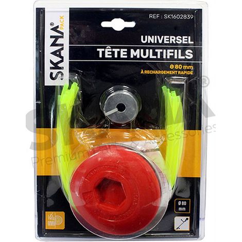 Testa multifili in alluminio/resina a 4 fili. Si adatta al 100% a tutti i decespugliatori da 35 cc. Per alesaggi di 20 e 25,4 mm.