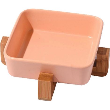 Gamelle carrée en céramique pour chat, gamelle double pour chien et chat. (1/4)