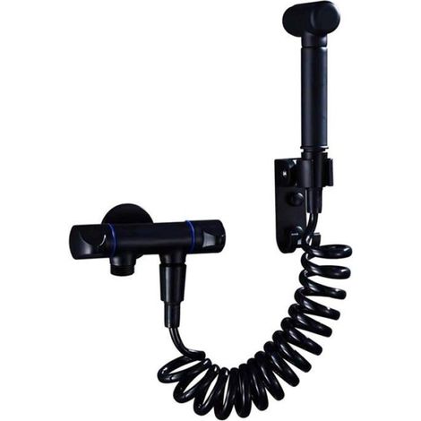 Flexible de douche,Tuyau de douche en mousse avec bouchon en cuivre,(3M Noir) (1/5)