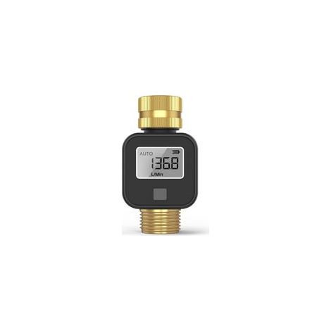 Compteur d'eau numérique LCD en temps réel haute précision alertes réglables ABS pour la maison/le jardin Batterie sans dispositif de mesure de débit-