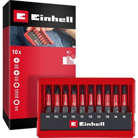 Set punte Einhell 118653 10 pezzi acciaio S2 compatto