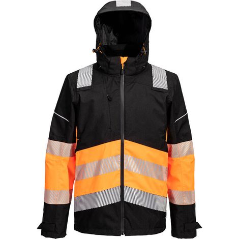 Veste De Pluie Extreme Pw3 Hv Classe 1 - Taille M - Orange/noir - Portwest