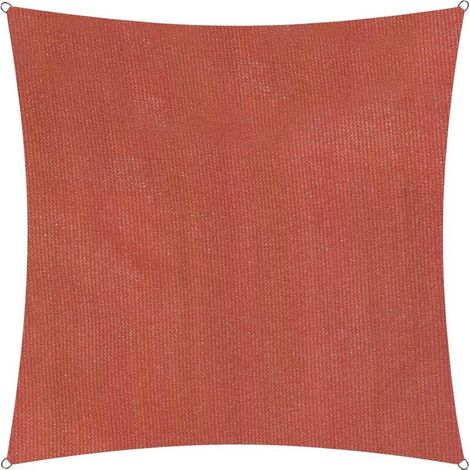 Voile d'ombrage Cordes de Fixation incluses Carré 3.6 x 3.6mètres Protection Solaire  100% HDPE avec Le Filtre UV de Protection [Rouge]
