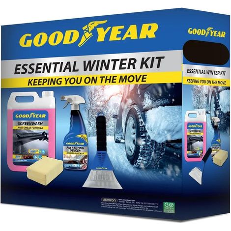 Goodyear Screen wash Demister Pad De Icer Ice Scraper Winter Essential Car Kit