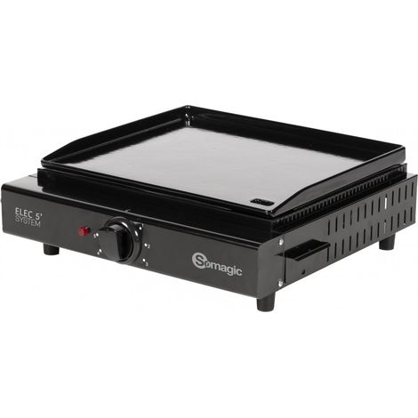 Somagic – Plancha électrique en fonte OLIANA 2kW – Surface de cuisson 43x37cm – Récupérateur de graisse amovible – Pour 8 personnes