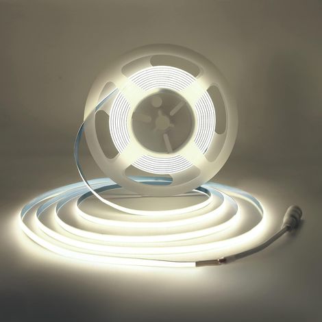 Ruban LED COB 5m 24V Blanc 4000K Bande LED 5mm Largeur (1/5)