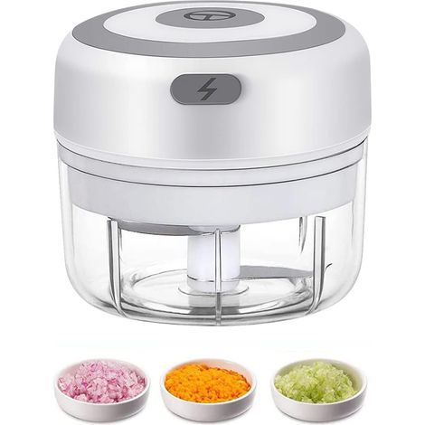 Picadora de ajo eléctrica mini, picadora de alimentos de 100 ml, USB, mini procesador de alimentos portátil (1/5)