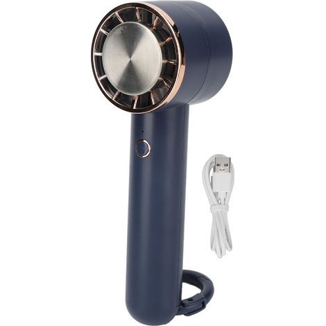 USB rechargeable personal fan, portable outdoor cooling with 3 adjustable speeds for travel and indoor use, blue (1/5)