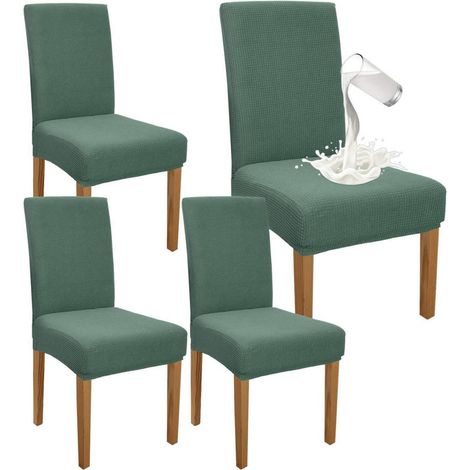 Stuhlhussen Wasserdicht Stretch Esszimmer 4er Set Matcha Grün (1/5)
