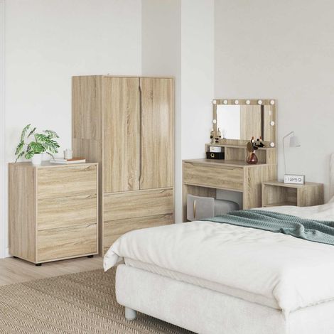 Armoire de rangement à 3 tiroirs en bois d’ingénierie chêne Sonoma 60 x 48 x 81 cm - PANGIVO (1/5)