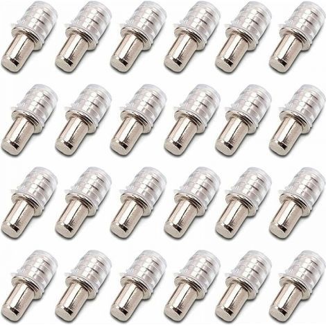 100 pièces Taquets D'étagère Support D'étagère Taquets à Enfoncer Taquet Support Tablette à Enfoncer 5 mm avec Manchon en Caoutchouc pour Étagère en Bois (1/5)