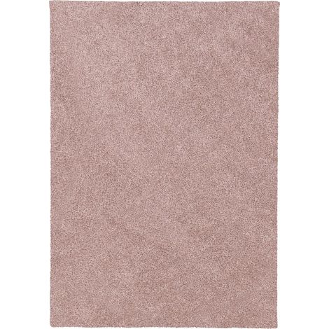 Tapis salon et chambre 80x150 rose rectangle tissé motif uni ALEGRIA