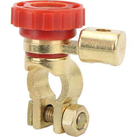 Connecteur de batterie à coupe-circuit 100A en laiton 1,5-1,7cm, étanche à la rouille, interrupteur de déconnexion universel pour bateaux, camping-cars et quads (1/5)