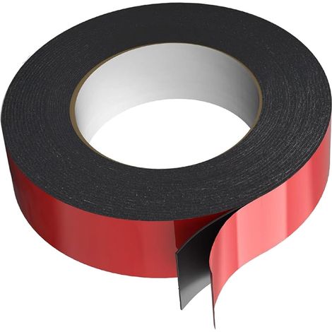 Cinta de espuma impermeable de doble cara de 20 mm x 10 m, cinta adhesiva de esponja de PE para coches, puertas y paneles, color rojo.