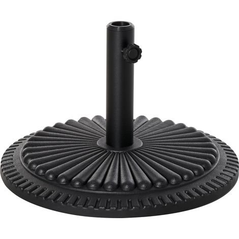 Base per Ombrellone da Giardino Ø49 cm 15 Kg in Plastica Nero