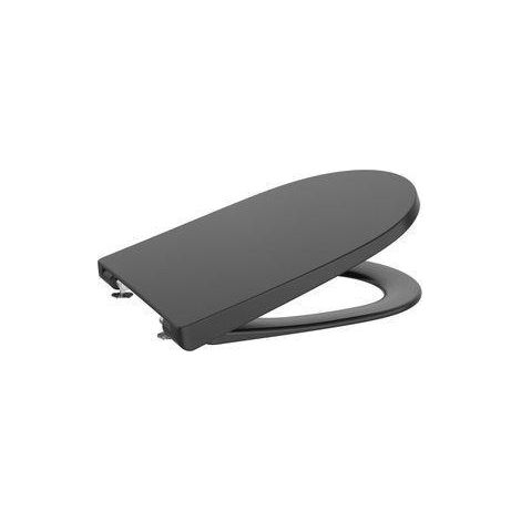 Tapa y asiento Supralit® para inodoro normal ONA - ROCA Color: Negro mate - Características: Caída amortiguada