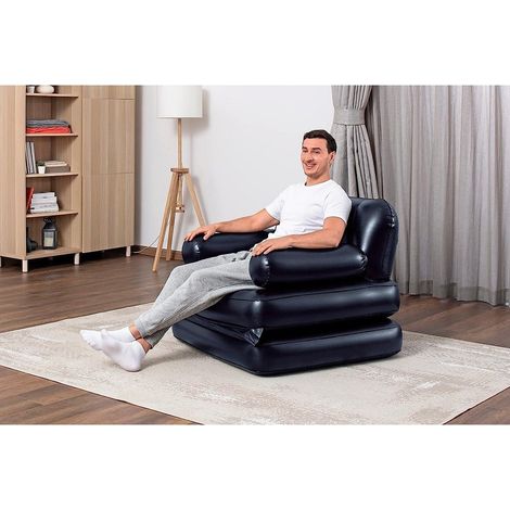 TRADE SHOP - Poltrona Divano Gonfiabile 4in1 Multi-max 191x97x64cm Pieghevole Floccata 75114 - (1/5)