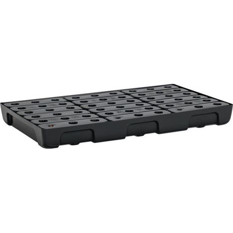 Bac à étagères 33l L976xL595xH95mm PE avec grille PE et détecteur de fuite CEMO