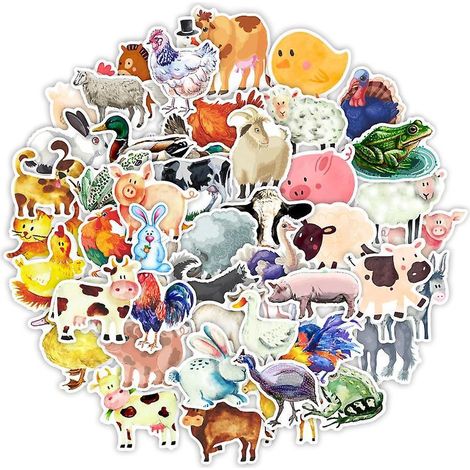 100 Autocollant Animaux De La Ferme, Stickers Animaux Enfant, 4-6 Cm (1/5)