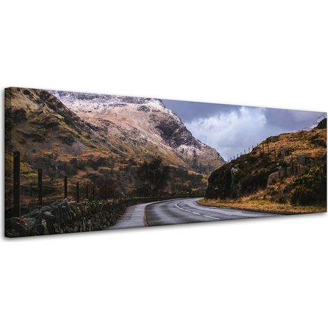 Leinwanddruck Naturstraße durch die Berge 120x40 cm