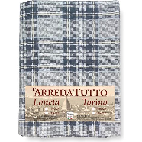TELO ARREDO copritutto GRAN FOULARD copriletto COPRIDIVANO tessuto SCOZZESE Grigio 1 PIAZZA