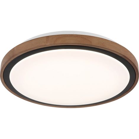 Globo Bruno Plafonnier semi-encastré à LED intégré de 36 cm, noir mat, LED 3 000-6 000 K