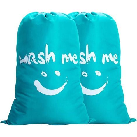Sac à linge, lot de 2 grands sacs à linge pliables et lavables pour le rangement (1/5)
