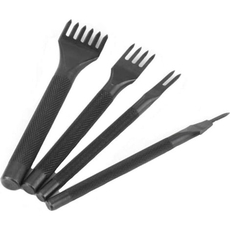 Outil d'artisanat du cuir bricolage ensemble de ciseaux de couture de laçage de diamant Kits d'artisanat du cuir, Kits d'outils de couture de poinçon de couture de trou-Fei Yu (1/5)