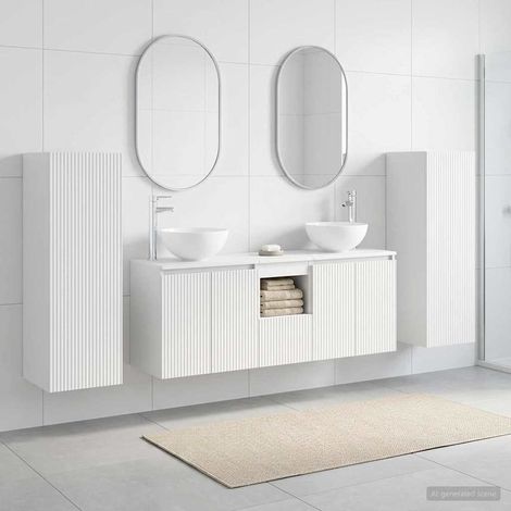 vidaXL Bathroom Furniture Set 5 pcs White 195 x 35 x 100 cm (1/5)