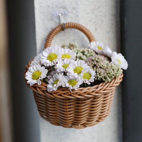 Panier Tissé Suspendu - Panier Murale pour Plantes Clés Lunettes Portefeuille - Pour Porte Mur ou Étagère - 1 Pièce (1/5)