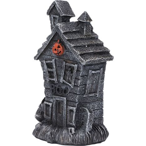 Maquette de maison hantée, figurine miniature effrayante de maison hantée avec crâne de citrouille pour décoration de Noël (1/5)