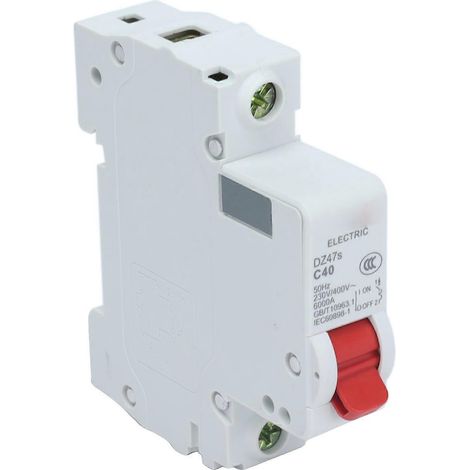 Disjoncteur miniature unipolaire pour montage sur rail DIN, disjoncteur à air basse tension 230 V 400 V 40 A DZ47s C40