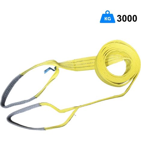 CINGHIE BRACHE FASCE DI SOLLEVAMENTO A DOPPIO STRATO GIALLO PORTATA MAX 6000 KG misura 90 mm X 5 m