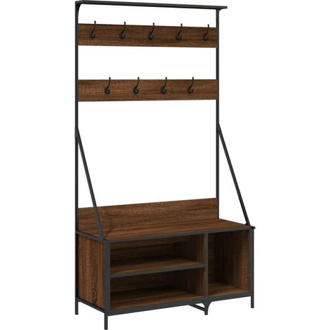 Maison Exclusive - Perchero con zapatero roble marrón 100x41x184