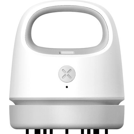 Mini aspirateur de table rechargeable : rechargeable par USB, portable, sans fil, rotatif à 360°, mini aspirateur à main pour l'école, la maison, le bureau (gris) (1/4)