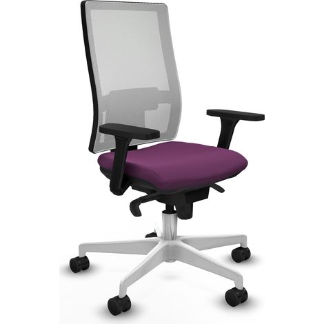 Horna sincro malla blanca similpiel morado brazos 3D base blanca  ruedas 65mm nailon (1/5)